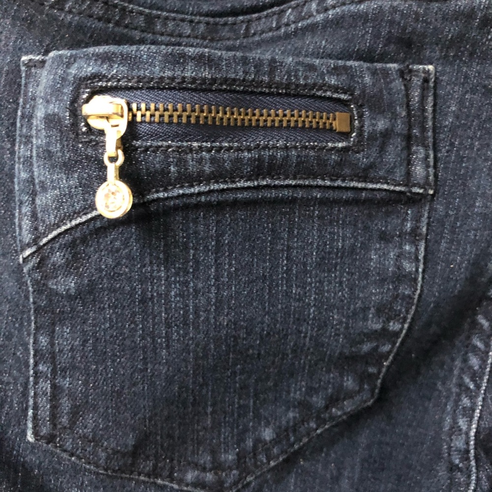 Forever 21 gold jewel zipper detail dark jeans